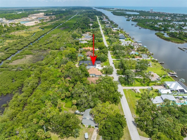 135 Lambert Ave, Flagler Beach, FL 32136 - aerial perspective of suburban area featuring a large body of water
