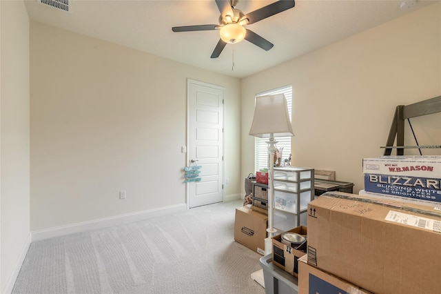 2840 Monaghan Dr, Ormond Beach, FL 32174 - office space featuring baseboards, carpet floors, and a ceiling fan