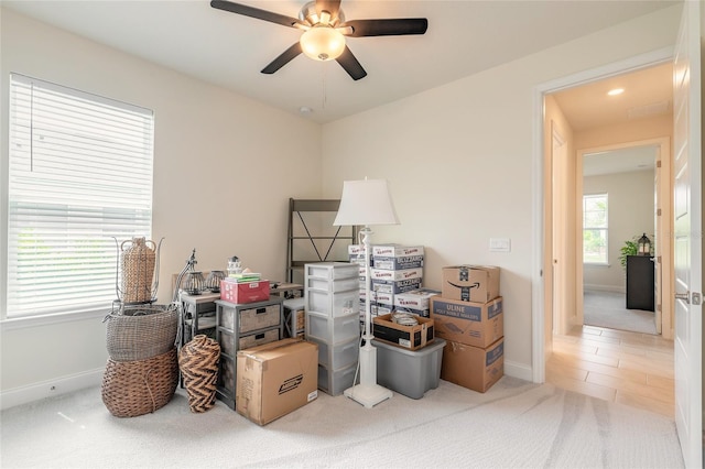 2840 Monaghan Dr, Ormond Beach, FL 32174 - storage area with a ceiling fan