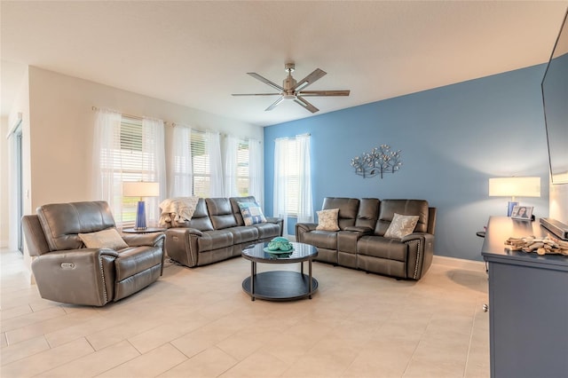 2840 Monaghan Dr, Ormond Beach, FL 32174 - living room with a ceiling fan