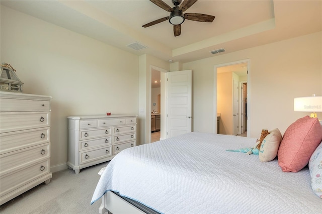 2840 Monaghan Dr, Ormond Beach, FL 32174 - bedroom featuring light colored carpet, baseboards, and ceiling fan