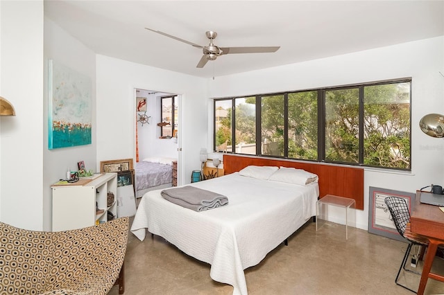 2900 Coastal Hwy Unit 1, Saint Augustine, FL 32084 - bedroom featuring concrete floors and ceiling fan