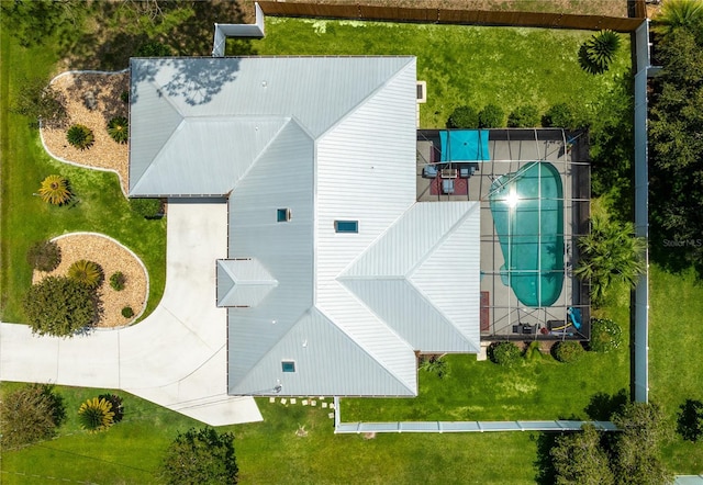 54 Fordham Ln, Palm Coast, FL 32137 - bird's eye view of a pool area