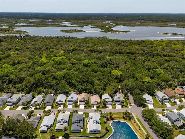 7 Bristol Dr, Palm Coast, FL 32137 - aerial perspective of suburban area featuring a large body of water and a heavily wooded area