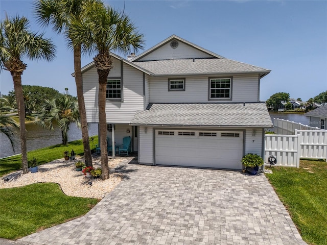 7 Bristol Dr, Palm Coast, FL 32137 - traditional-style house featuring a garage, decorative driveway, and a shingled roof