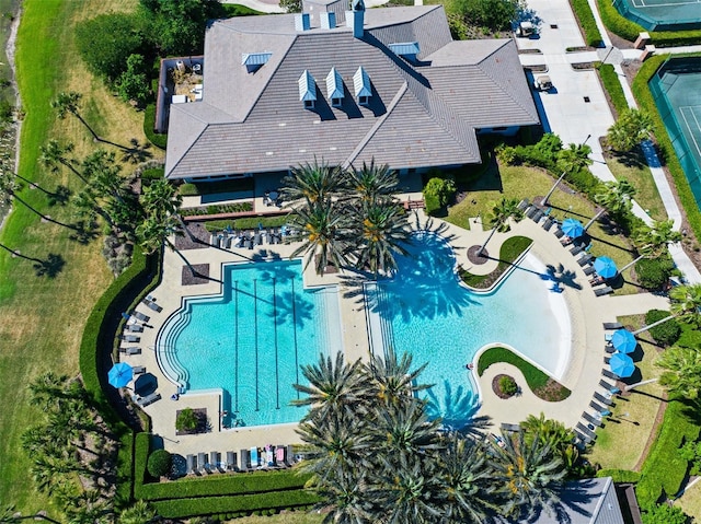 27 Bay Ct, Ormond Beach, FL 32174 - aerial view of a pool