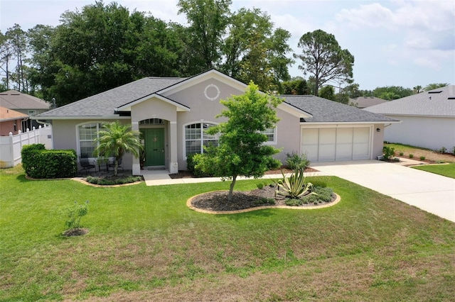 11 Roxboro Dr, Palm Coast, FL 32164 - ranch-style house with a garage, driveway, stucco siding, and roof with shingles