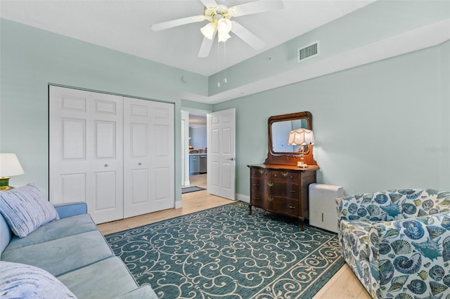 80 Surfview Dr Unit 721, Palm Coast, FL 32137 - living room with wood finished floors and ceiling fan