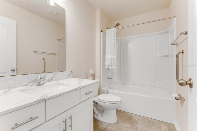 574 Seville Pkwy, Saint Augustine, FL 32086 - full bath with shower / bath combination, tile patterned flooring, toilet, and vanity
