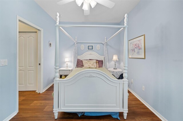 33 Veranda Way Unit 33, Palm Coast, FL 32137 - bedroom with wood finished floors, baseboards, and ceiling fan