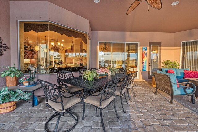 568 Luna Bella Ln, New Smyrna Beach, FL 32168 - view of patio / terrace featuring a ceiling fan