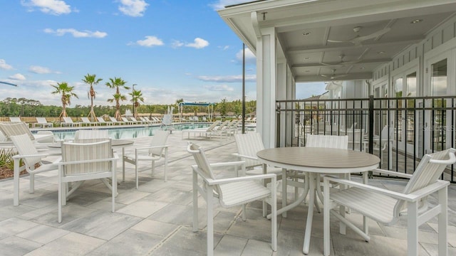 view of patio / terrace with a community pool