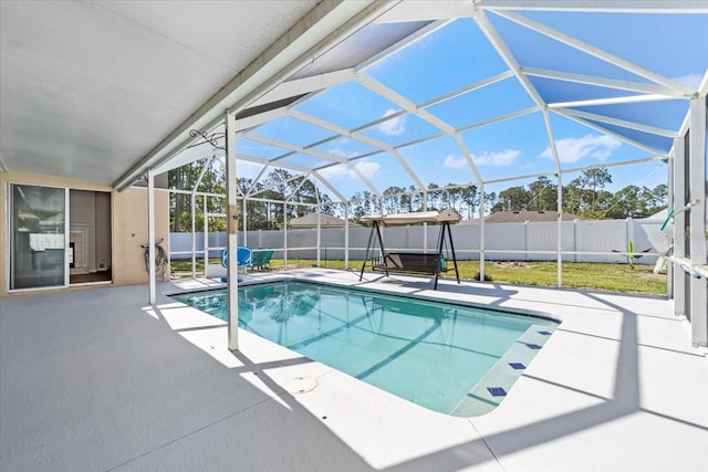 100 Point Pleasant Dr, Palm Coast, FL 32164 - view of swimming pool with a patio, a fenced backyard, and a lanai