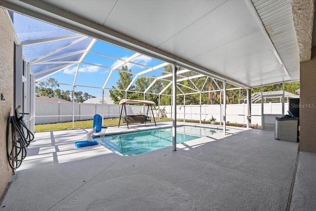 100 Point Pleasant Dr, Palm Coast, FL 32164 - view of pool featuring a patio area, a fenced backyard, and glass enclosure
