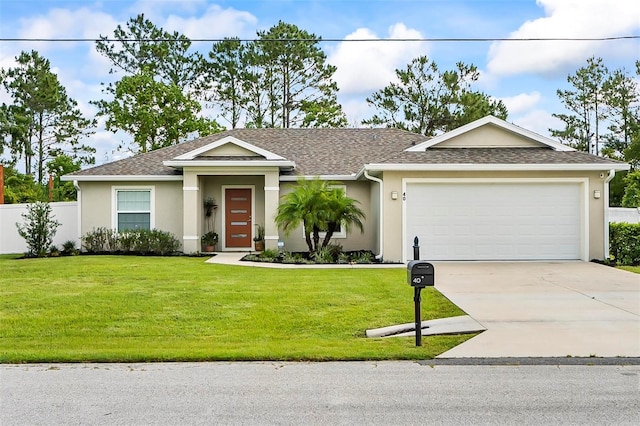 40 Biscayne Dr, Palm Coast, FL 32137 - single story home featuring stucco siding, a garage, driveway, and a shingled roof