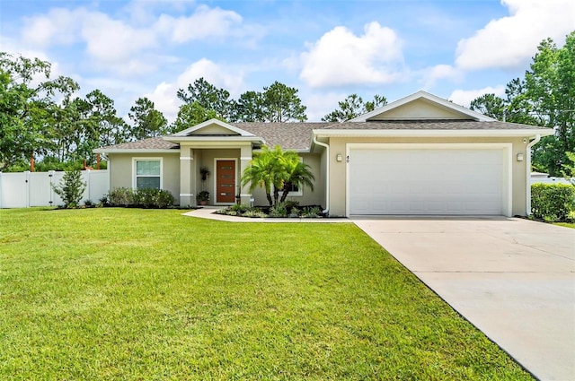 40 Biscayne Dr, Palm Coast, FL 32137 - ranch-style home featuring stucco siding, driveway, a garage, and a shingled roof