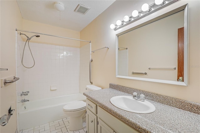 1466 Arena Rd, Fleming Island, FL 32003 - bathroom featuring toilet, vanity, and shower / washtub combination