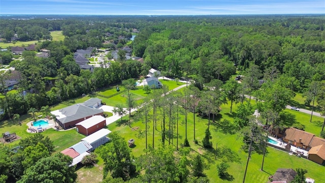 1466 Arena Rd, Fleming Island, FL 32003 - bird's eye view of a heavily wooded area and a pool area
