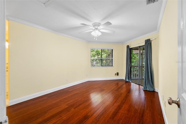 8 Oakmont Ct Unit 0, Palm Coast, FL 32137 - spare room with a ceiling fan, crown molding, wood-type flooring, and baseboards