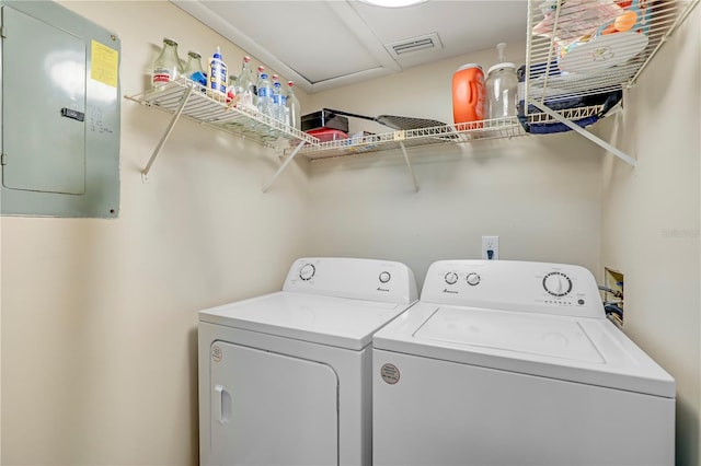 503 Kettering Way, Orange Park, FL 32073 - laundry room with electric panel and independent washer and dryer