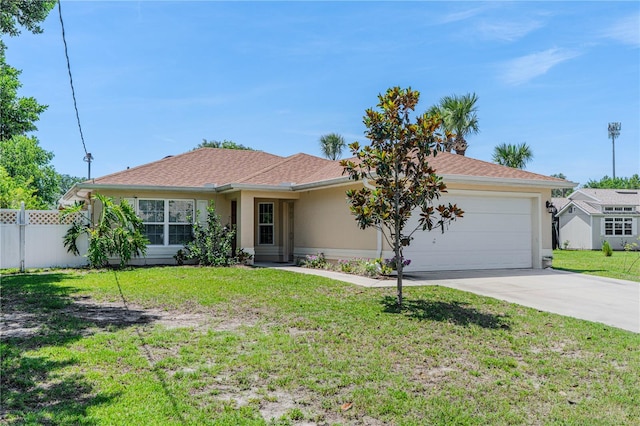 4 Contee Ct, Palm Coast, FL 32137 - ranch-style house with a garage, concrete driveway, and stucco siding