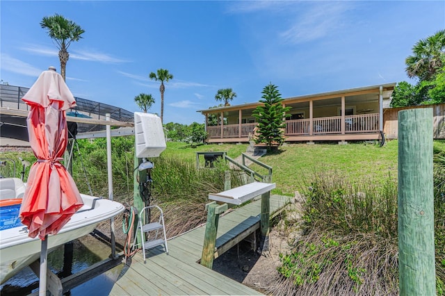 4 Contee Ct, Palm Coast, FL 32137 - dock area with a lawn