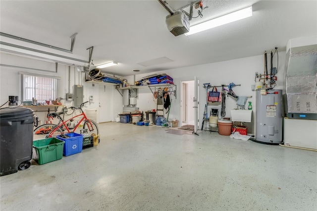 21 Webster Ln, Palm Coast, FL 32164 - garage with electric water heater, a garage door opener, and electric panel