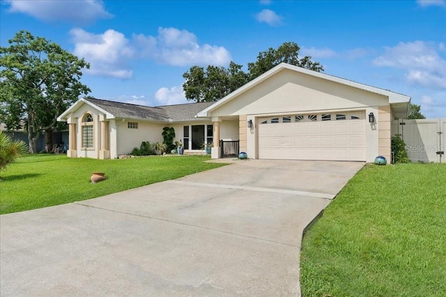 16 S Claymont Ct S, Palm Coast, FL 32137 - ranch-style house with stucco siding, a garage, concrete driveway, and a gate