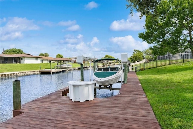 16 S Claymont Ct S, Palm Coast, FL 32137 - dock area featuring boat lift and a water view
