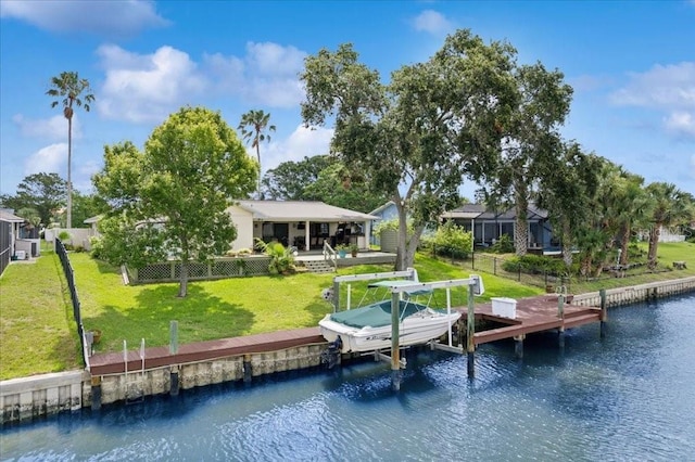 16 S Claymont Ct S, Palm Coast, FL 32137 - dock with a water view and boat lift