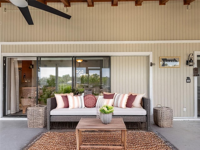 9 Cotton Ct, Palm Coast, FL 32137 - view of patio / terrace with a ceiling fan and outdoor lounge area