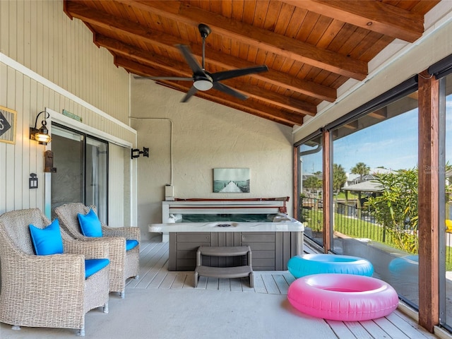 9 Cotton Ct, Palm Coast, FL 32137 - sunroom with a hot tub