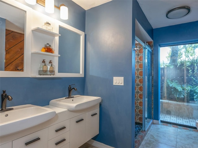9 Cotton Ct, Palm Coast, FL 32137 - bathroom featuring double vanity and a shower stall