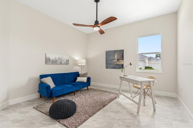 80 N Lakewalk Dr, Palm Coast, FL 32137 - office space featuring a ceiling fan and baseboards