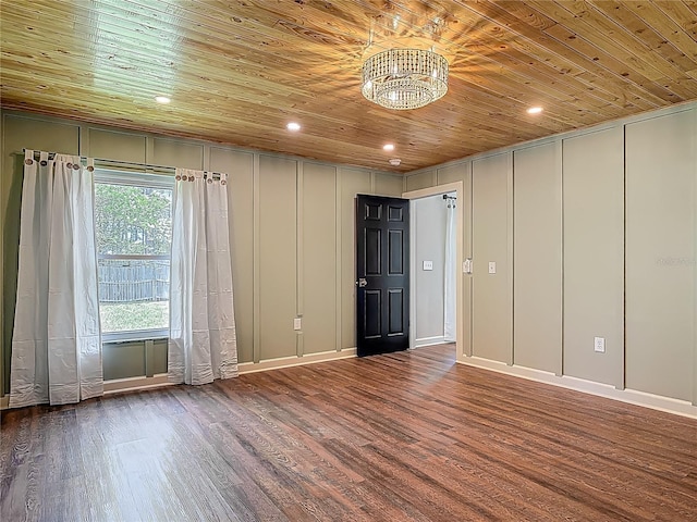 14 Zollinger Pl, Palm Coast, FL 32164 - empty room with a decorative wall, wood ceiling, wood finished floors, and recessed lighting