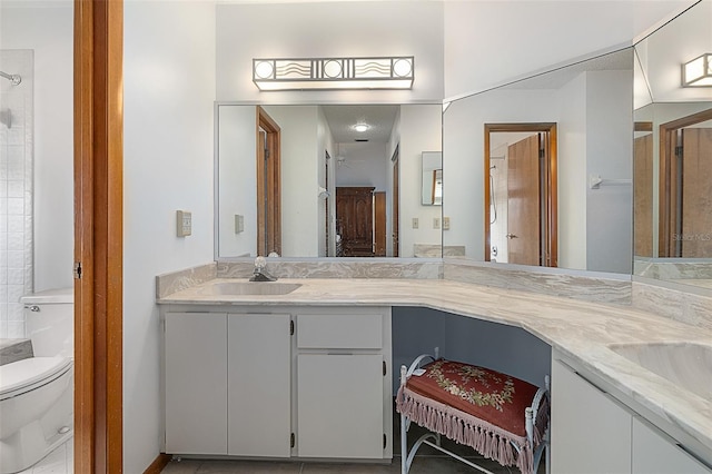 55 Village Cir, Palm Coast, FL 32164 - full bathroom with vanity and a tile shower