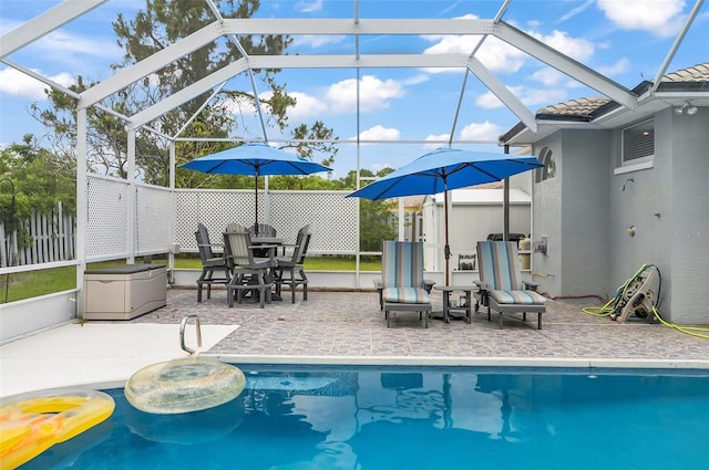 80 Flemingwood Ln, Palm Coast, FL 32137 - view of swimming pool with a patio and a lanai