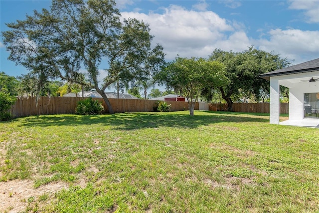 8 Zelda Ct, Palm Coast, FL 32164 - view of yard with ceiling fan and a patio