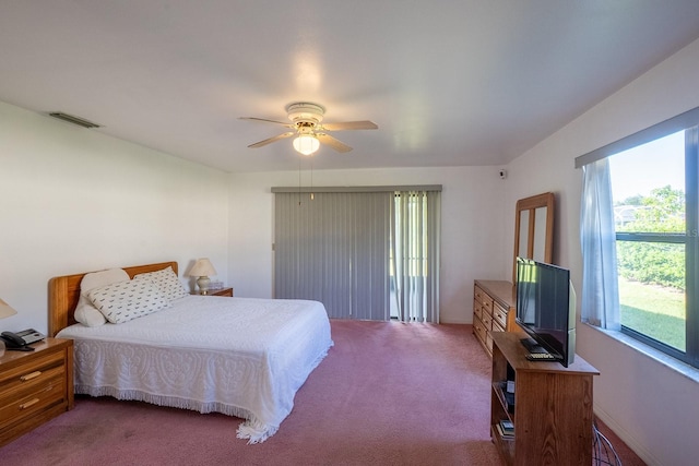13 Point Of Woods Dr, Palm Coast, FL 32164 - carpeted bedroom with multiple windows and ceiling fan