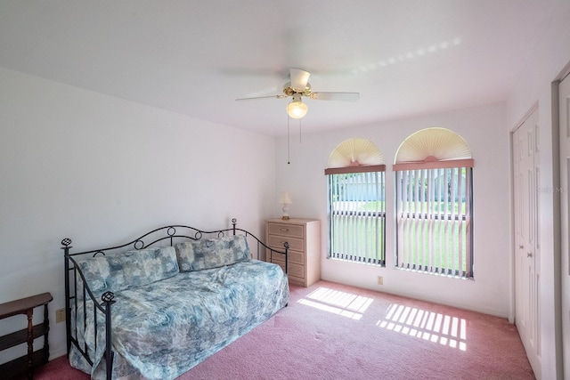 13 Point Of Woods Dr, Palm Coast, FL 32164 - bedroom featuring carpet and a ceiling fan