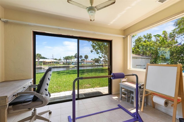 168 Palmetto Ave, Flagler Beach, FL 32136 - sunroom with a water view