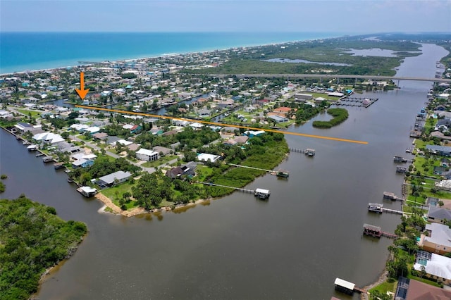 168 Palmetto Ave, Flagler Beach, FL 32136 - aerial view of residential area with a nearby body of water
