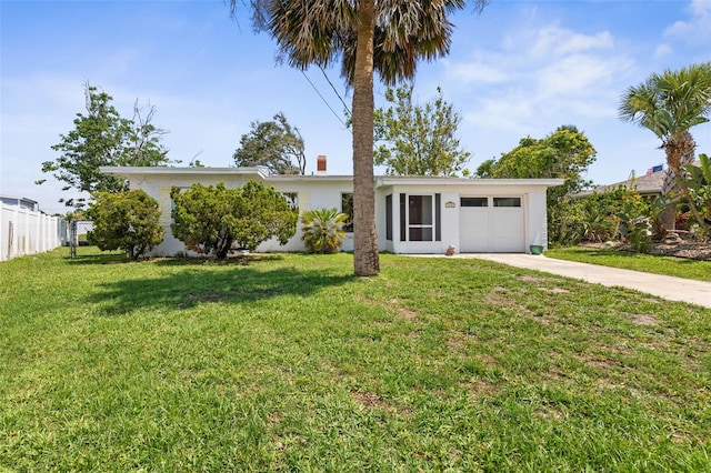 168 Palmetto Ave, Flagler Beach, FL 32136 - view of front facade featuring concrete driveway, a garage, and stucco siding