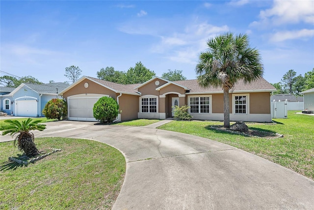 18 Royal Palm Ln, Palm Coast, FL 32164 - ranch-style house featuring stucco siding, concrete driveway, and an attached garage