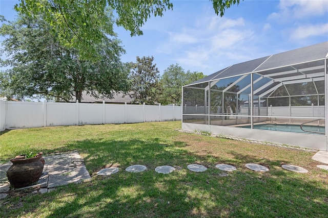 18 Royal Palm Ln, Palm Coast, FL 32164 - view of yard featuring a lanai