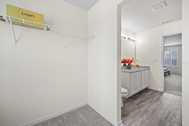 6 Ryding Ln, Palm Coast, FL 32164 - walk in closet featuring wood finished floors and carpet flooring