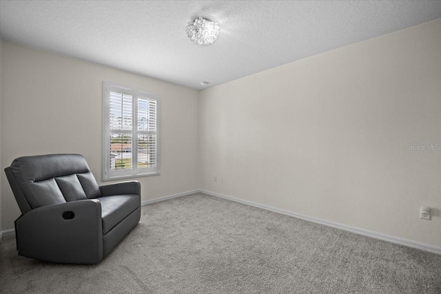 6 Ryding Ln, Palm Coast, FL 32164 - sitting room featuring carpet flooring, baseboards, and a textured ceiling