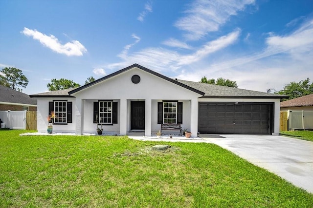 33 Bud Field Dr, Palm Coast, FL 32137 - ranch-style home with driveway, a garage, stucco siding, and a shingled roof