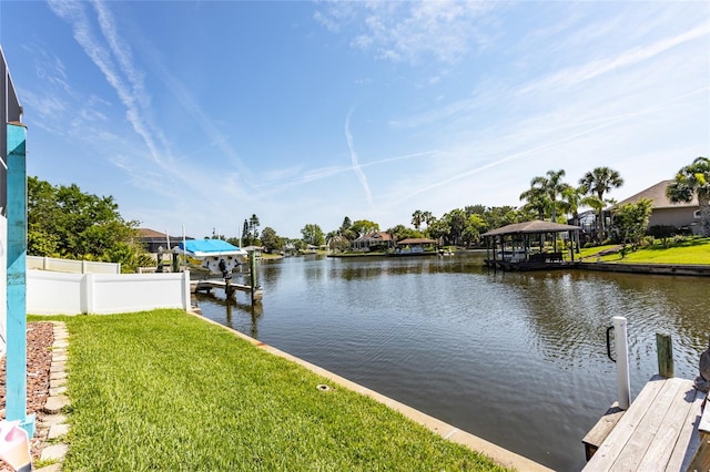 40 Cloverdale Ct N, Palm Coast, FL 32137 - dock with a water view and boat lift