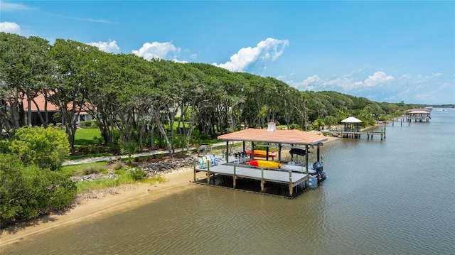 129 Front St, Palm Coast, FL 32137 - dock area with a water view and boat lift